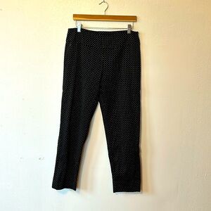 Zac & Rachel black embroidered high waist straight leg ankle pull on pants 12
